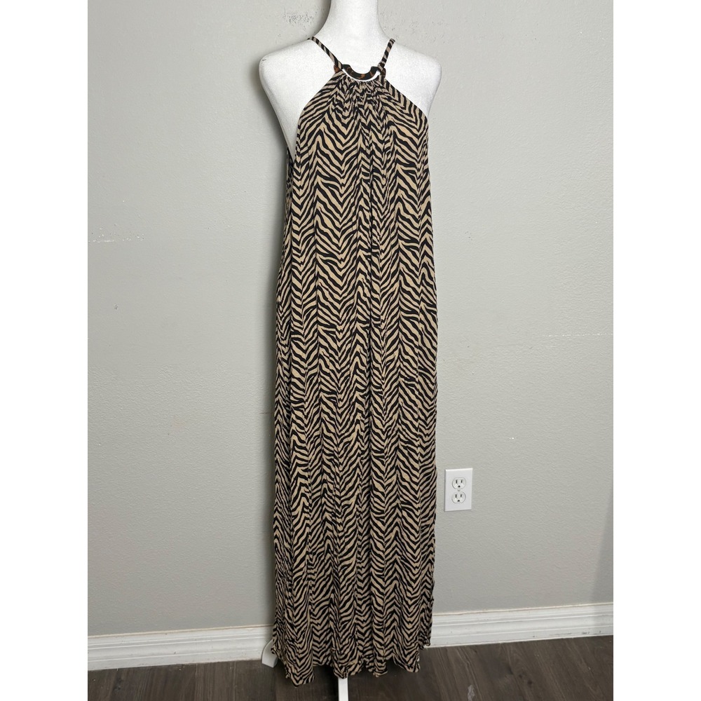 Animal Print Maxi Dress Plus Size 18W Flowy Resort Vacation Beach Boho - Picture 2 of 7